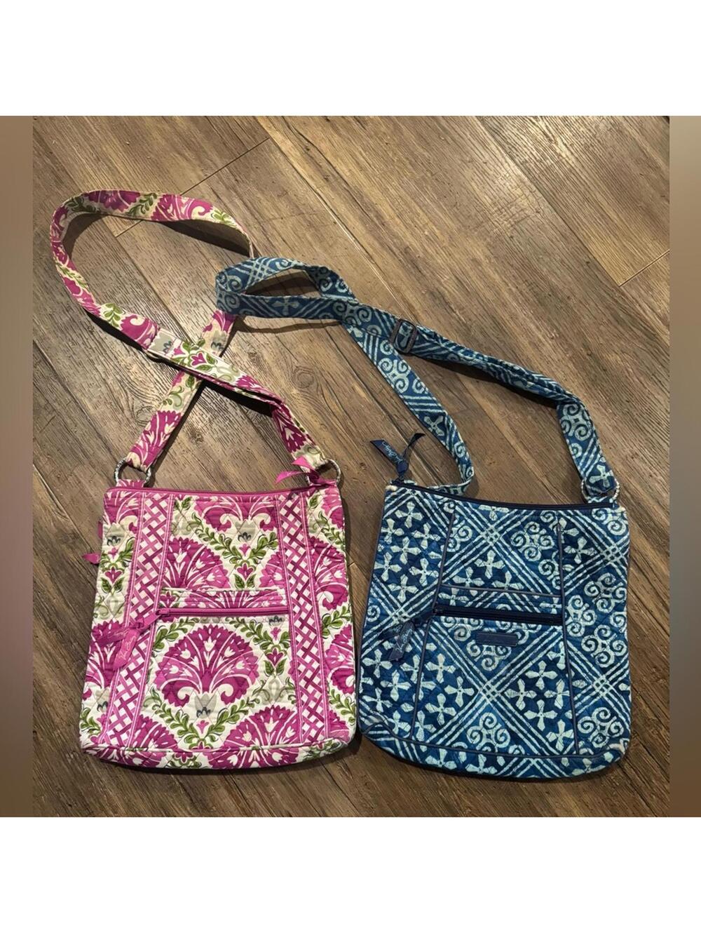 Bundle of 2 Vera Bradley crossbody Pink and Blue Floral Bags Purses